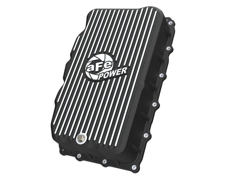 Afe 20-26 Gm Trucks L6 3.0L Transmission Pan - Black W/ Machined Fins 1