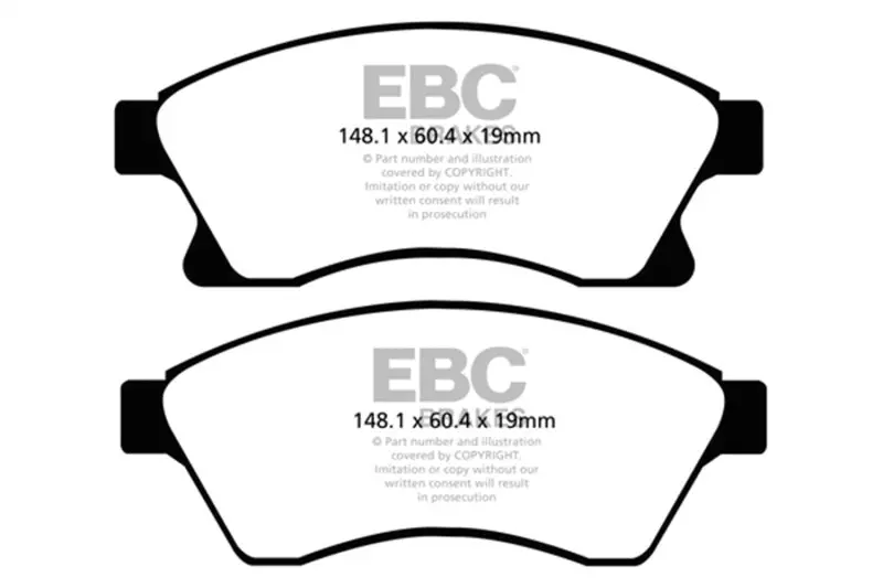 Ebc 11+ Chevrolet Cruze 1.4 Turbo (10.9 Inch Front Rotor) Ultimax2 Front Brake Pads 1