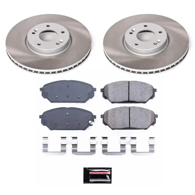 Power Stop 07-12 Hyundai Veracruz Front Semi-Coated Rotor Kit 1
