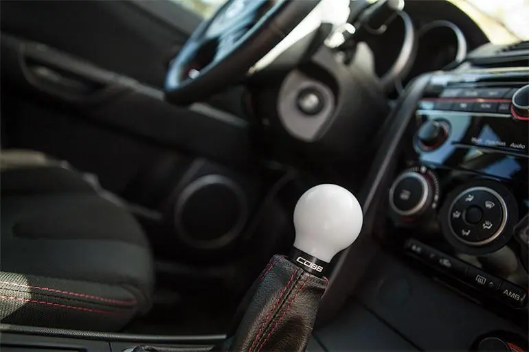 Cobb 07-13 Mazdaspeed3 & 06-07 Mazdaspeed6 Shift Knob - White Knob W/Stealth Black Base 1