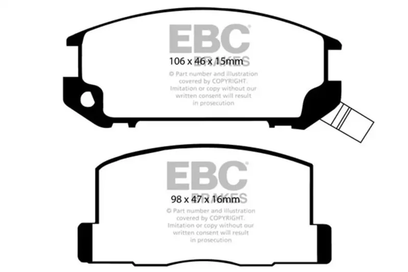 Ebc 85-90 Toyota Mr2 1.6 Ultimax2 Rear Brake Pads 1