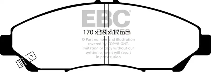 Ebc 2016+ Honda Pilot 3.5L Ultimax2 Front Brake Pads 1