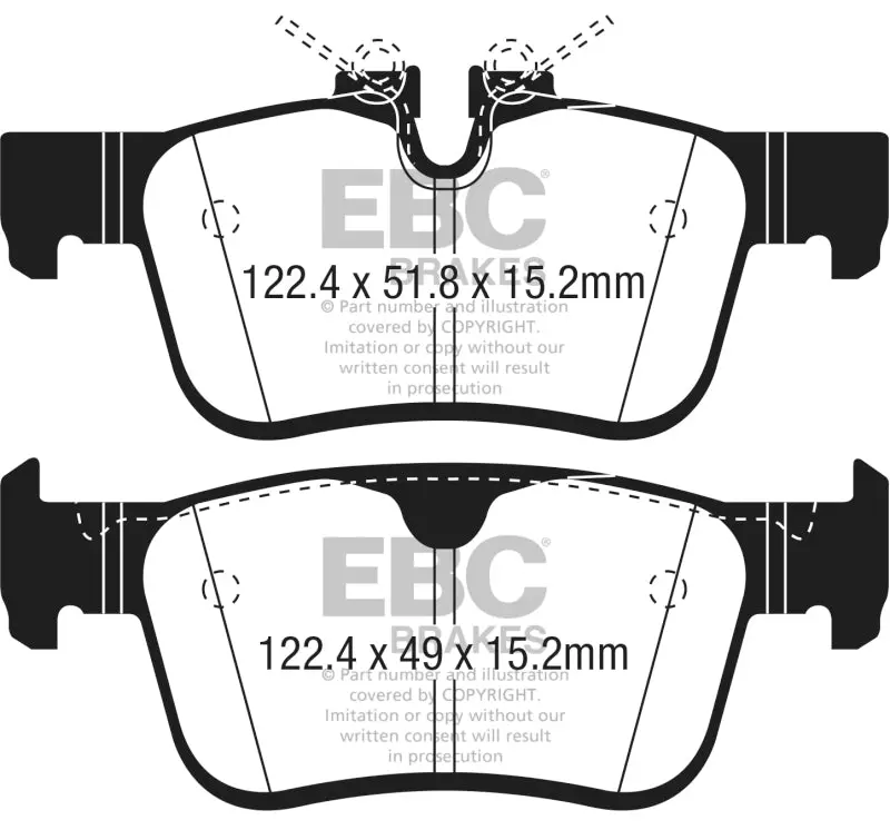 Ebc 2017+ Volvo S90 2.0L Turbo Ultimax2 Rear Brake Pads 1