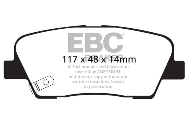 Ebc 06-09 Hyundai Entourage 3.8 Ultimax2 Rear Brake Pads 1