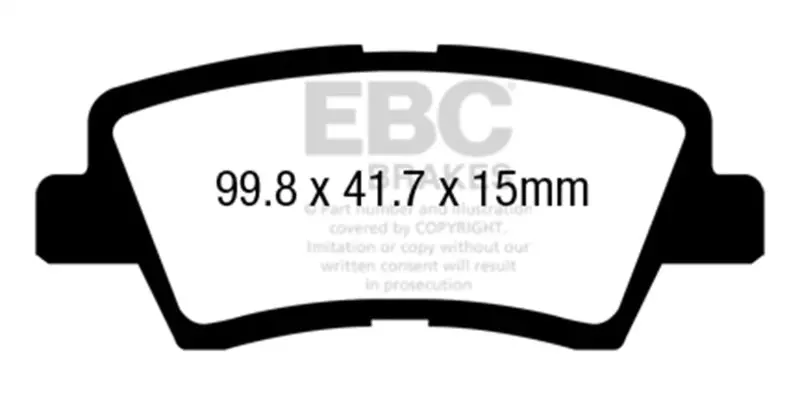 Ebc 17+ Kia Sportage 2.0L Turbo (Fwd W/Manual Pb) Ultimax Rear Brake Pads 1