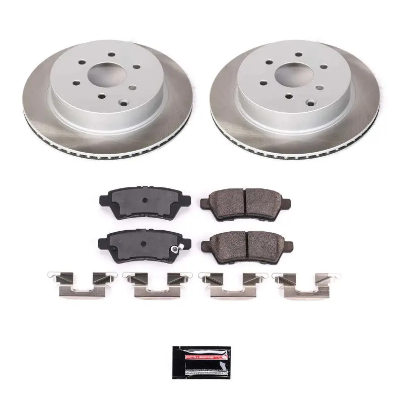 Power Stop 05-12 Nissan Pathfinder Rear Semi-Coated Rotor Kit 1