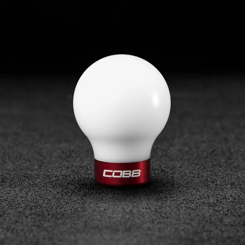 Cobb Subaru 6-Speed Cobb Shift Knob - White W/Race Red Collar (Non-Weighted) 1