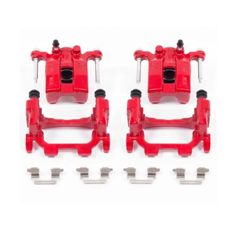 Power Stop 11-12 Infiniti G25 Rear Red Calipers W/Brackets - Pair 1