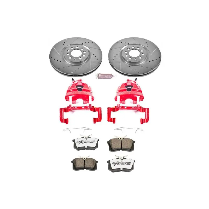 Power Stop 02-04 Volkswagen Golf Front Z26 Street Warrior Brake Kit W/Calipers 1