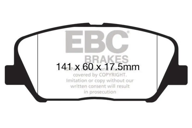Ebc 16+ Hyundai Veloster 1.6 Turbo Ultimax2 Front Brake Pads 1