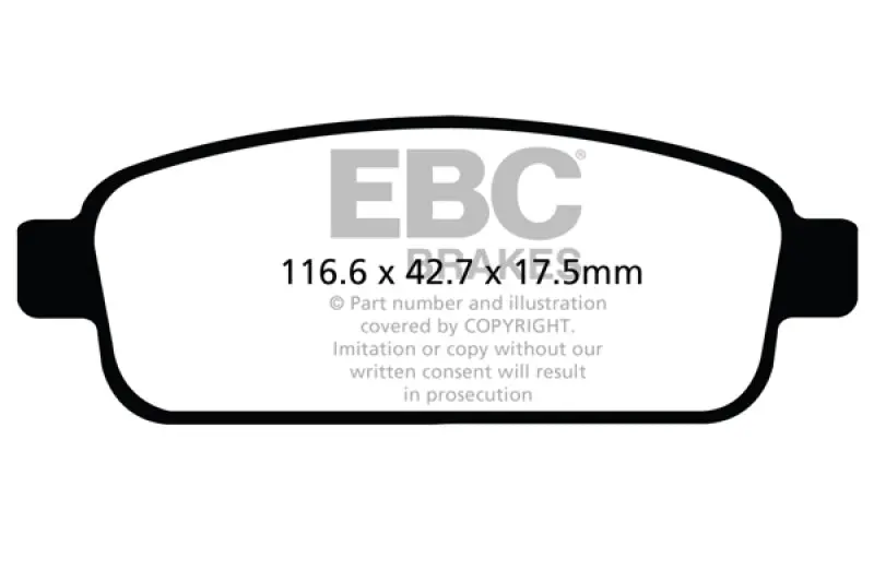 Ebc 13+ Buick Encore 1.4 Turbo Ultimax2 Rear Brake Pads 1