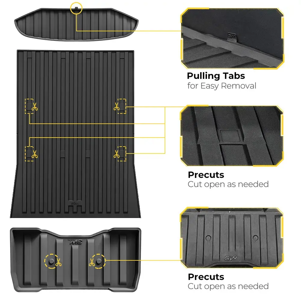 3W Tesla Cybertruck 2023 2024 2025 Custom Bed Mat Thorex™ All-Weather Protection 1