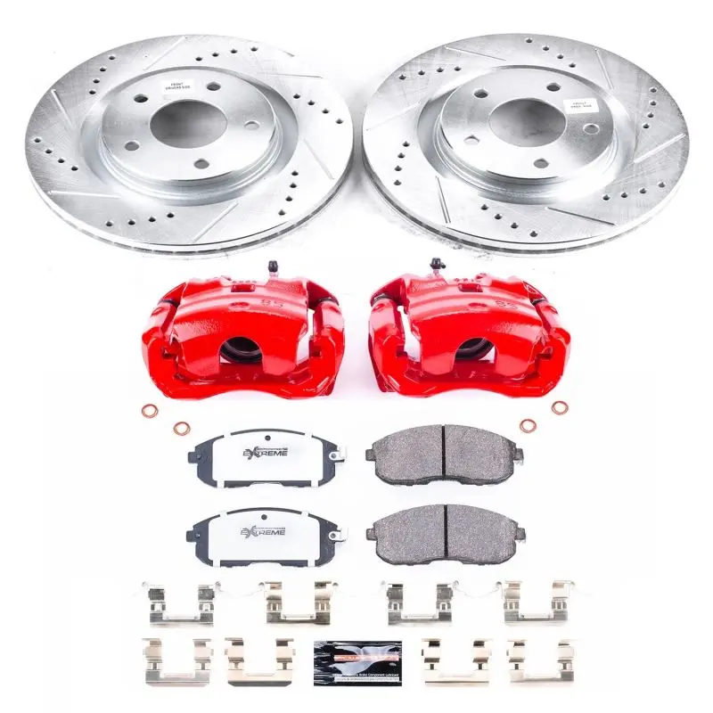 Power Stop 11-17 Nissan Juke Front Z26 Street Warrior Brake Kit W/Calipers 1