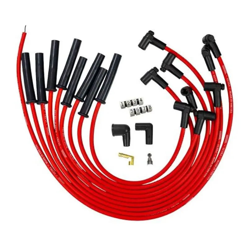 Moroso Ford 289 302 351W Hei-Style Cap Ultra 350 8Mm Multi-Angle Boot Spark Plug Wire Set - Red 1