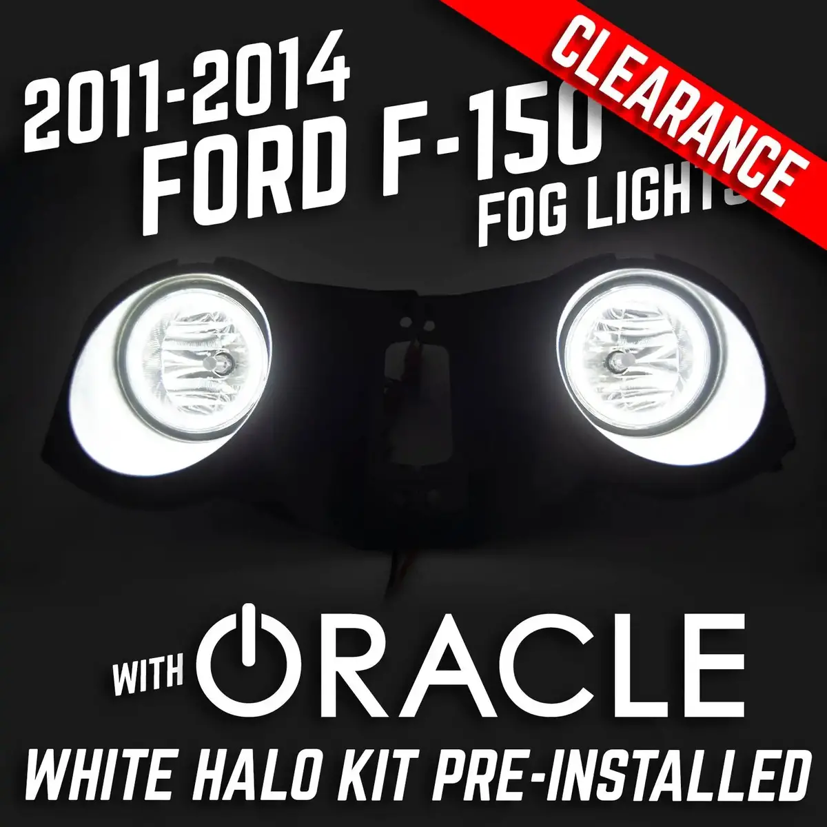 2011-2014 Ford F-150 Fog Lights - Oracle White Plasma Led Halos Pre-Installed 1