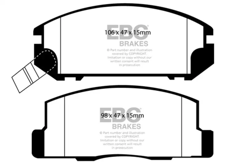 Ebc 99-02 Toyota Mr2 1.8 Ultimax2 Rear Brake Pads 1