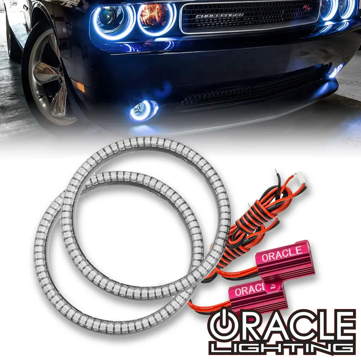 Oracle Lighting 2008-2014 Dodge Challenger Led Fog Light Halo Kit - Surface Mount 1