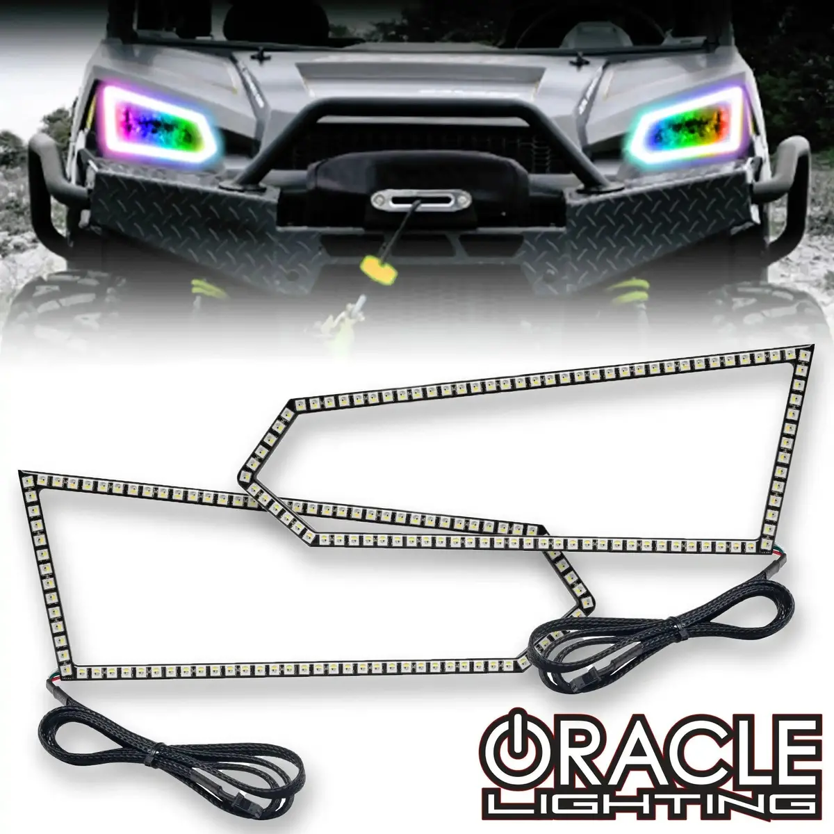 Oracle Lighting 2014-2019 Polaris Ranger 570/900/1000 Dynamic Colorshift Rgb+W Headlight Halo Kit 1