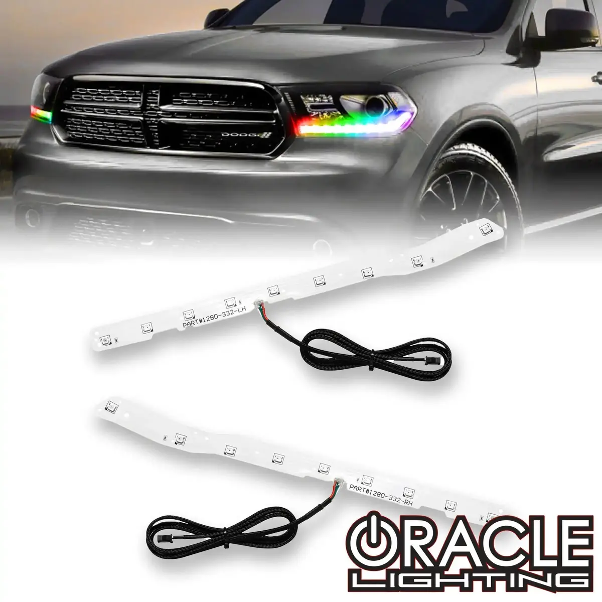 Oracle Lighting 2016-2020 Dodge Durango Dynamic Colorshift Rgb Headlight Drl Kit 1