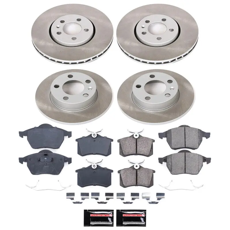 Power Stop 1999 Volkswagen Golf Front And Rear Semi-Coated Rotor Kit 1