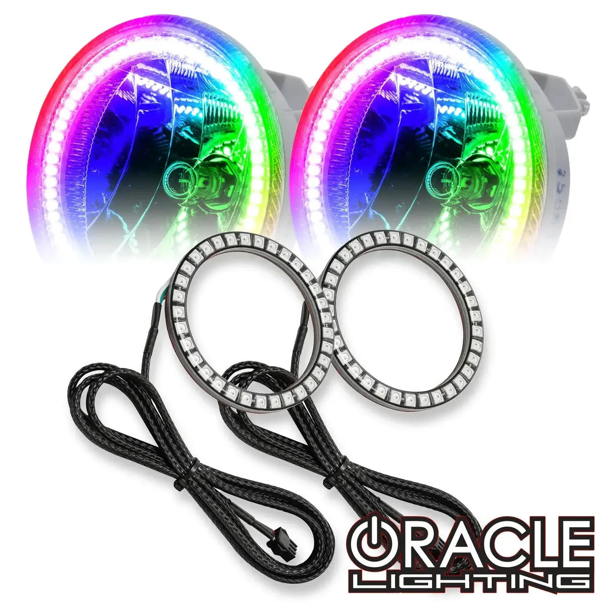 Oracle Lighting 2007-2017 Jeep Wrangler Dynamic Colorshift Fog Light Halo Kit 1