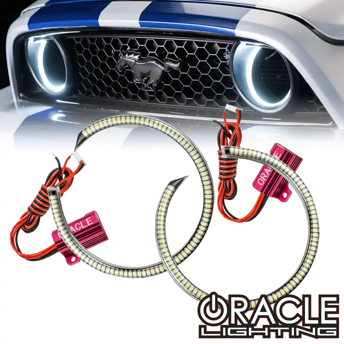 Oracle Lighting 2013-2014 Ford Mustang Surface Mount Fog Light Halo Kit (Grill Style) 1