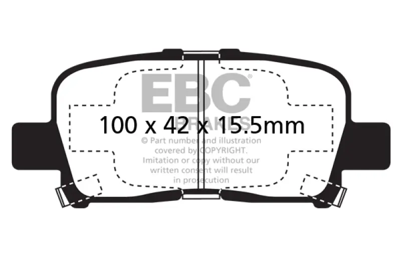 Ebc 00-02 Acura Mdx 3.5 Ultimax2 Rear Brake Pads 1