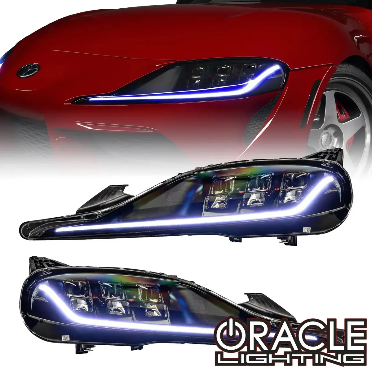 Oracle Lighting 2020-2024 Toyota Supra Gr Colorshift Rgb+A Headlight Drl Upgrade Kit 1