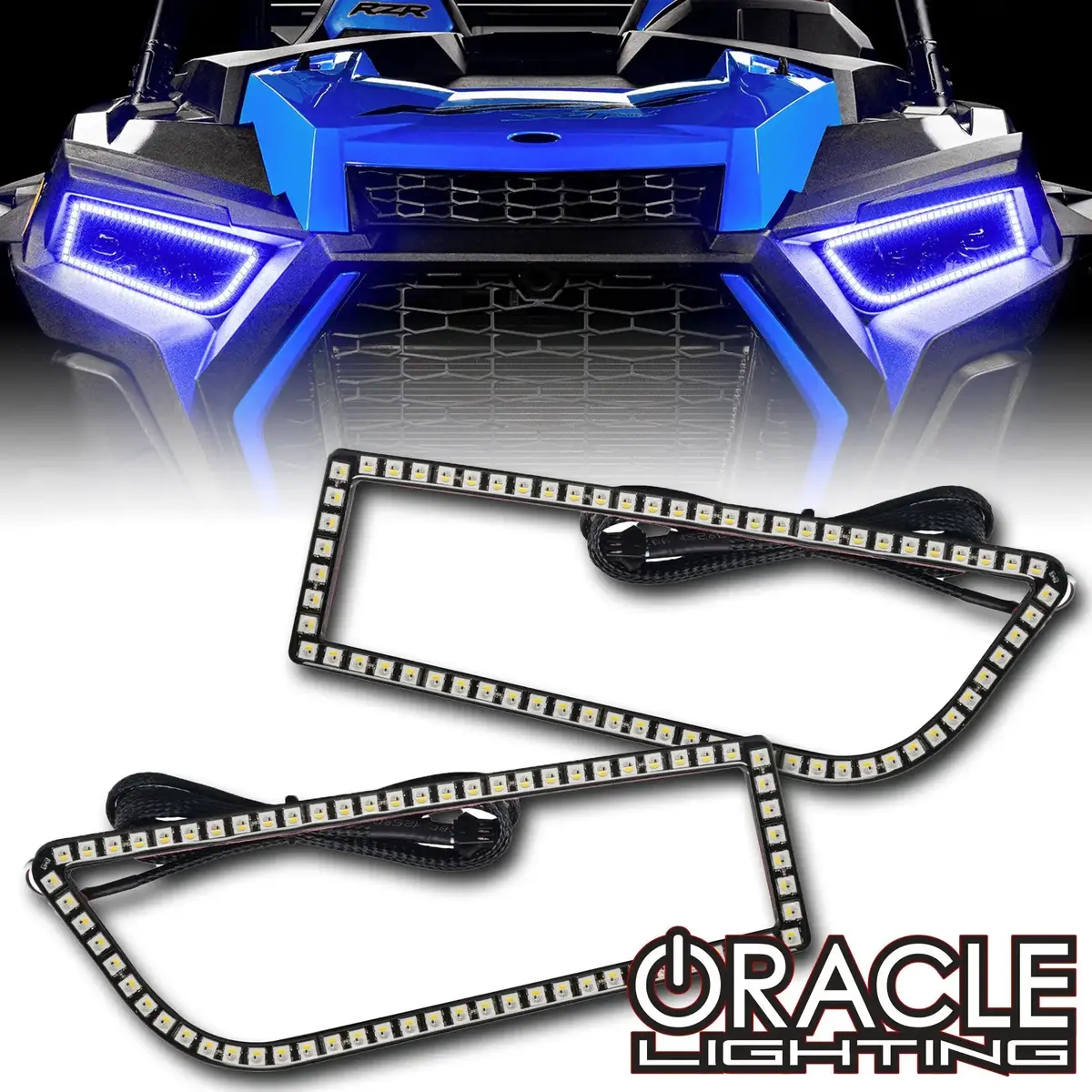 Oracle Lighting 2014-2023 Polaris Rzr 900 / 1000 Turbo Dynamic Colorshift Rgb+A Surface Mount Headlight Halo Kit 1
