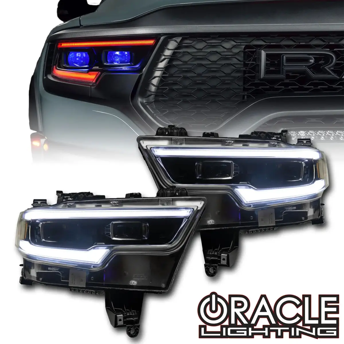 Oracle Lighting 2019-2024 Ram 1500 Rgbw+A Headlight Drl Upgrade Kit - Led Projector Headlights 1