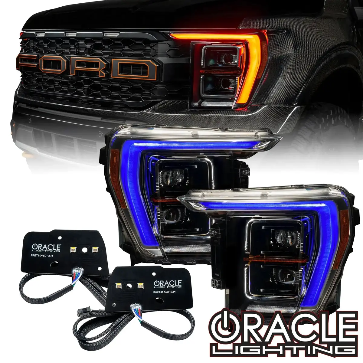 Oracle Lighting 2021-2023 Ford F-150 Colorshift Rgb+W Headlight Drl Upgrade Kit 1