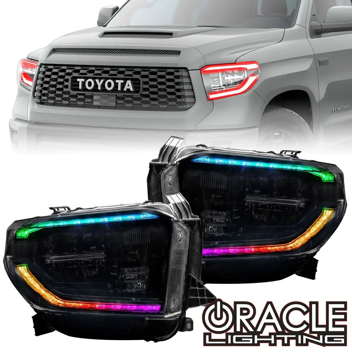 Oracle Lighting 2018-2021 Toyota Tundra Dynamic Colorshift Headlight Drl Upgrade Kit 1