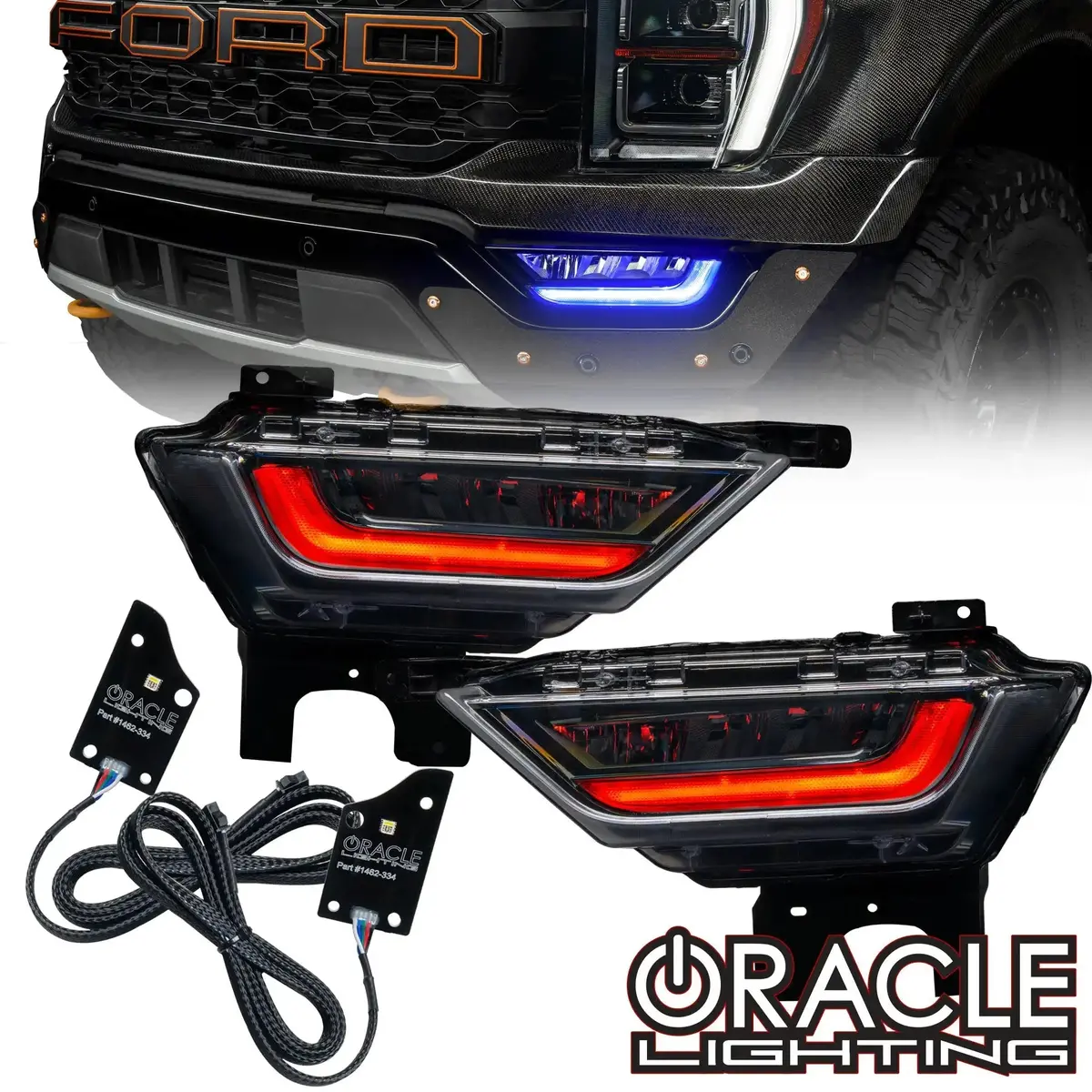 Oracle Lighting 2021-2023 Ford F-150 Colorshift Rgb+W Fog Light Drl Upgrade Kit 1