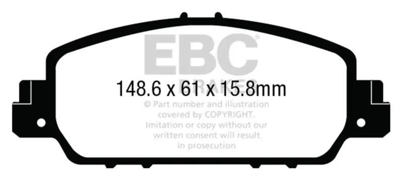 Ebc 13+ Honda Accord Coupe 2.4 Ex Ultimax2 Front Brake Pads 1