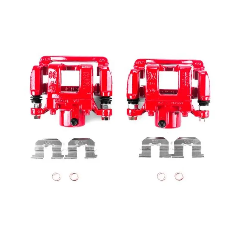Power Stop 11-15 Hyundai Sonata Rear Red Calipers W/Brackets - Pair 1