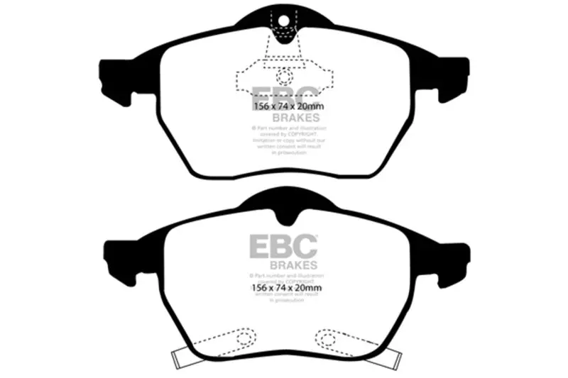 Ebc 98 Saab 9-3 2.0 Turbo Ultimax2 Front Brake Pads 1