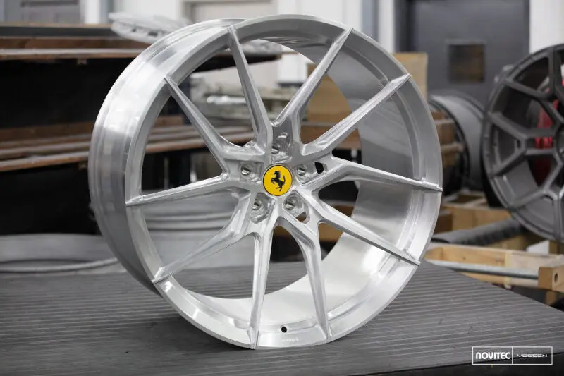 Vossen X Novitec Nf8 22X12in - 5X114.3 Bp - Et33 - Brushed Gloss Clear Ferrari 488 / F8 Rear Wheel 1