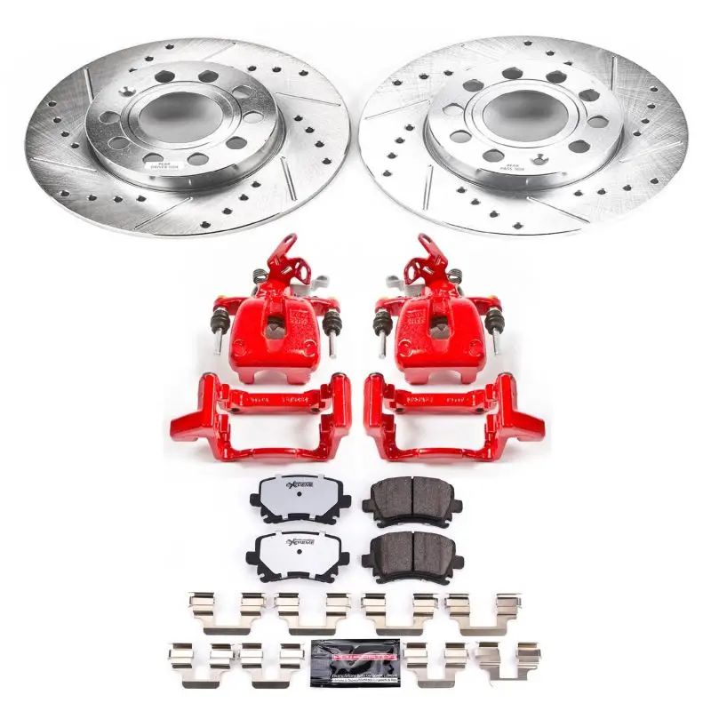 Power Stop 2008 Audi A3 Rear Z26 Street Warrior Brake Kit W/Calipers 1