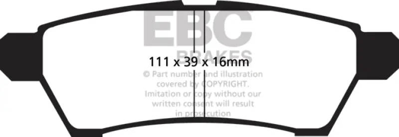 Ebc 05+ Nissan Frontier 2.5 2Wd Ultimax2 Rear Brake Pads 1