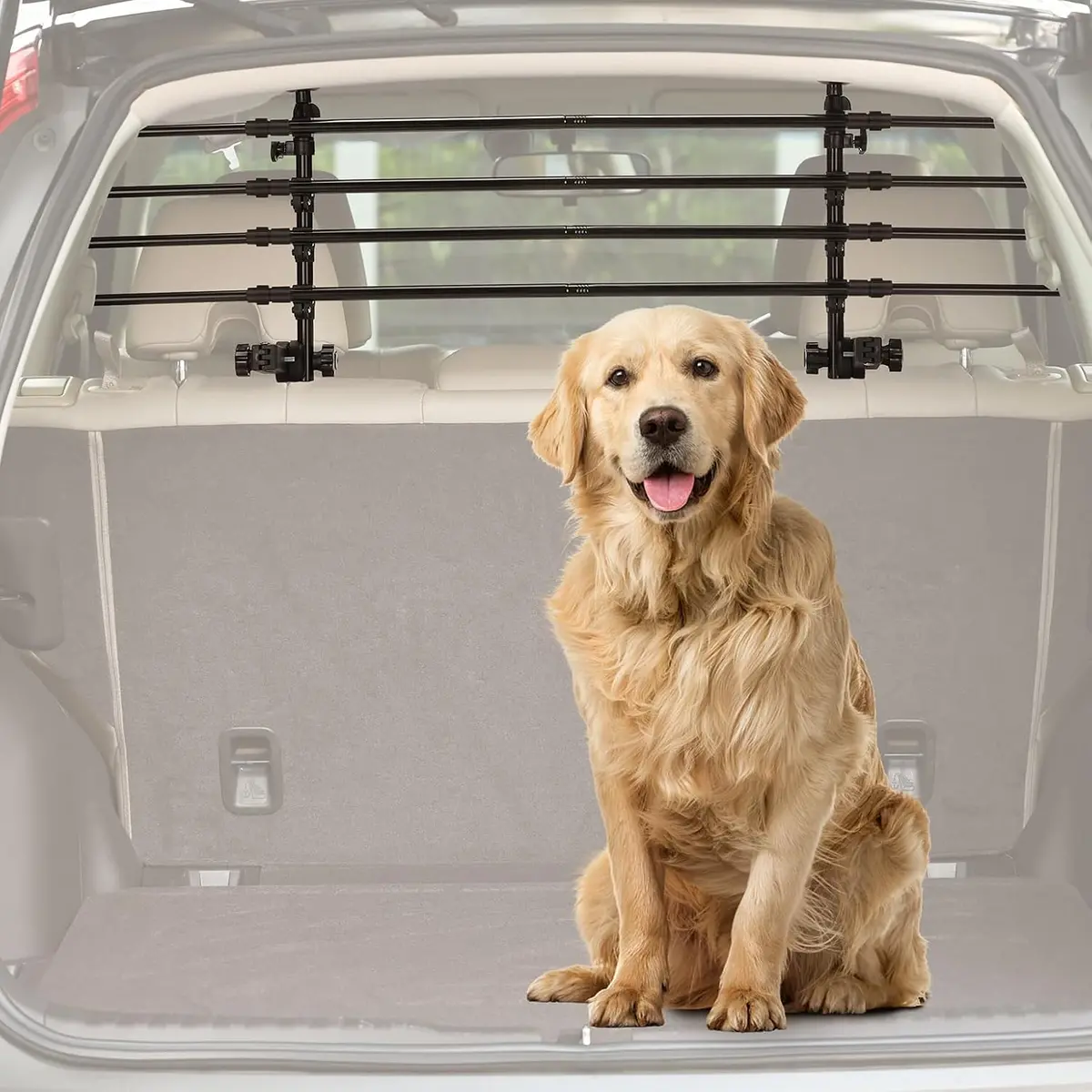 Joytutus Adjustable Dog Car Barrier For Suvs,Vehicles, Trucks, Upgraded Universal-Fit Pet Divider Gate Carbon Steel Dog Barrier For Cargo Area 32" To 57" Width 1