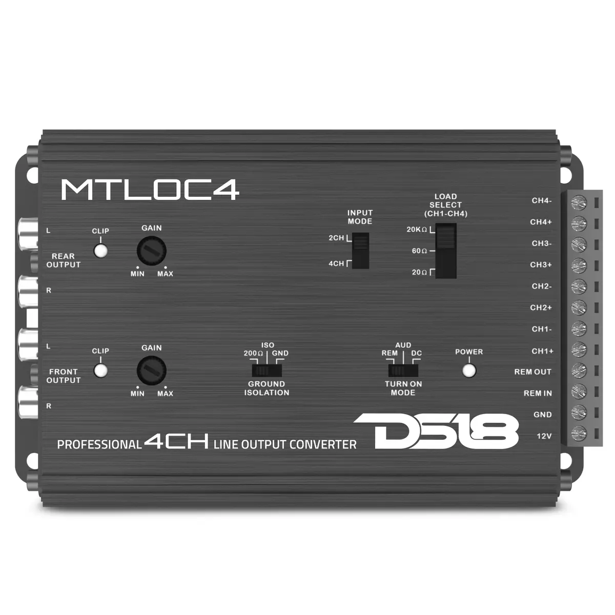 4-Channel High-To-Low Level Line Output Converter With Remote Turn-On 1