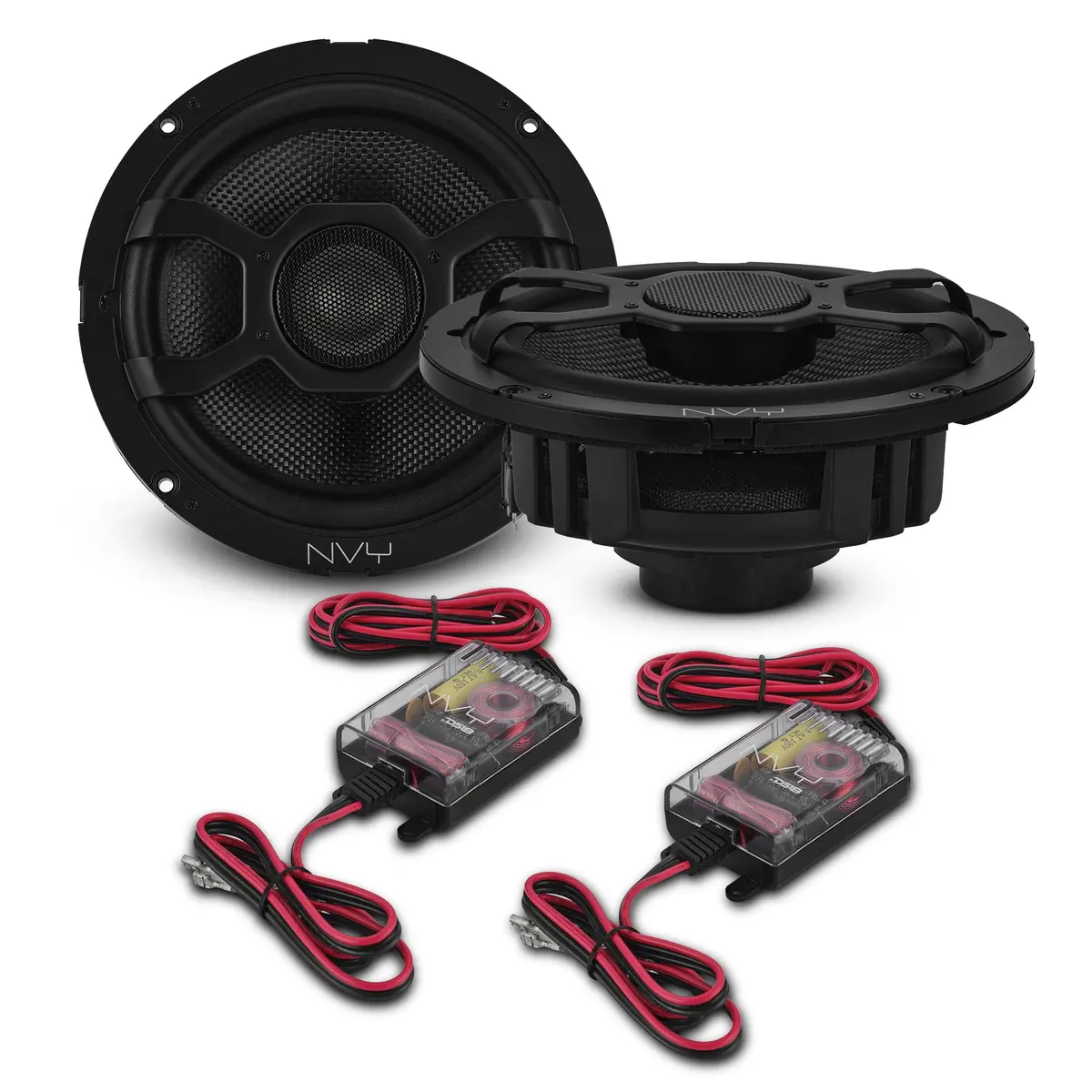 6.5" Component Speakers With Water-Resistant Glass Fiber Cone & Neodymium Magnet | 120W Rms 4-Ohm 1