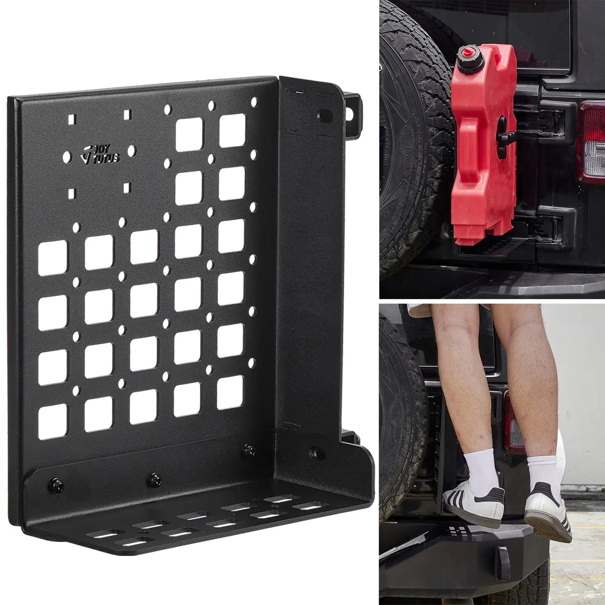 Gas Can Mount For Wrangler Jk 2007-2018 With Versatile Molle Panel And 220Lbs Step 1