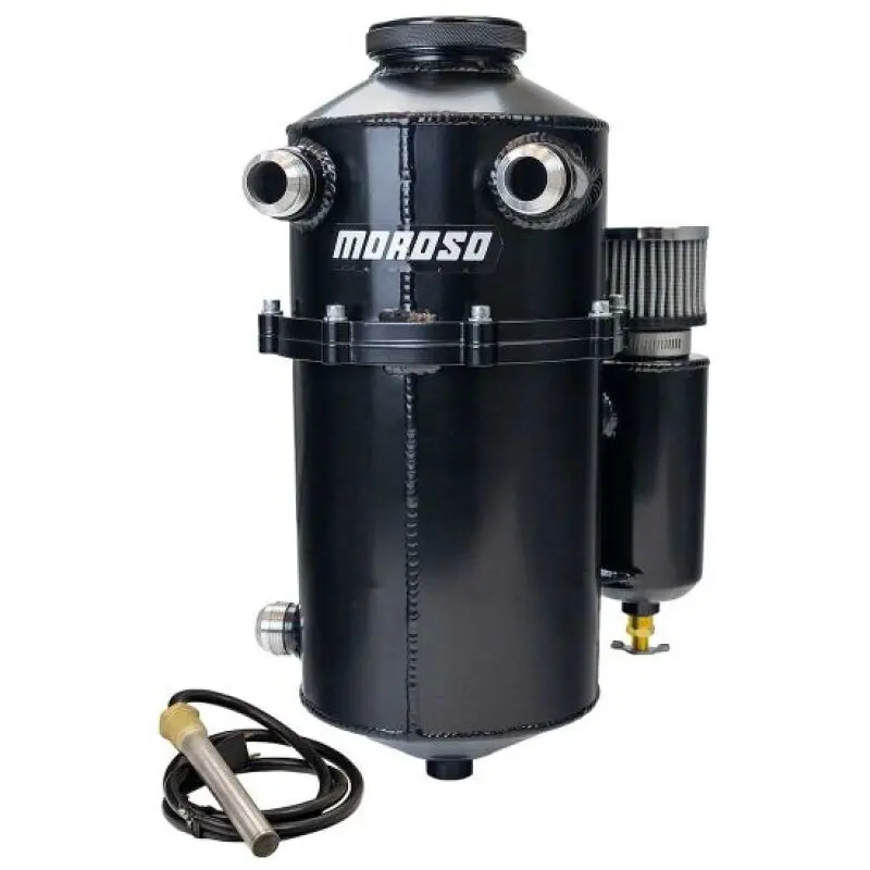 Moroso 2 Piece 16.5In Tall 60/40 Split Dual Inlet 7.5Qt Dry Sump Tank - Black 1