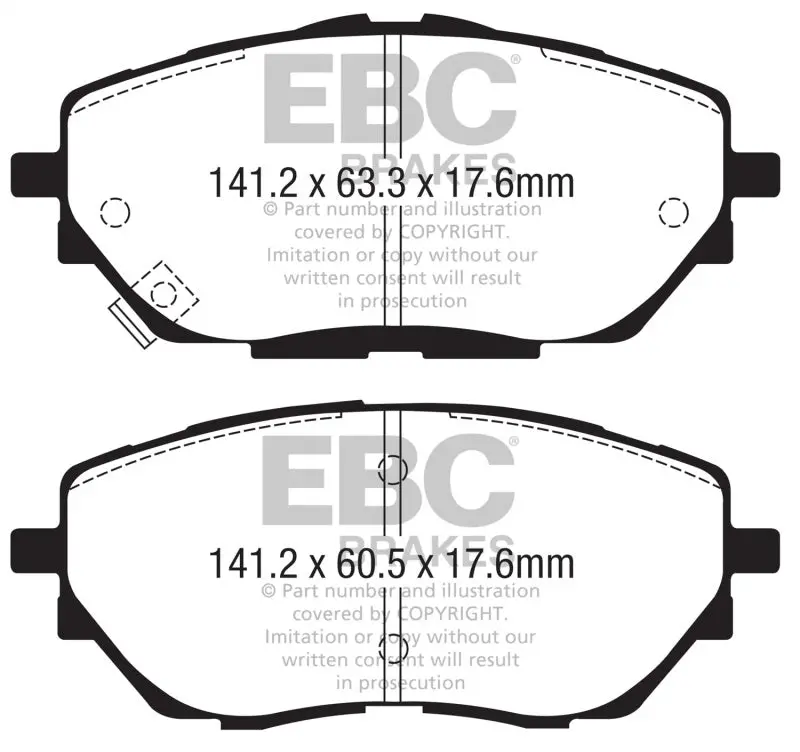 Ebc 17+ Toyota C-Hr 2.0L Ultimax Front Brake Pads 1