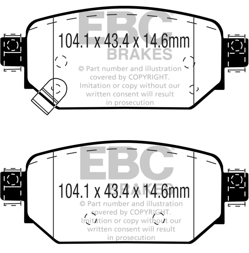 Ebc 2017+ Mazda 3 2.0L Ultimax2 Rear Brake Pads 1
