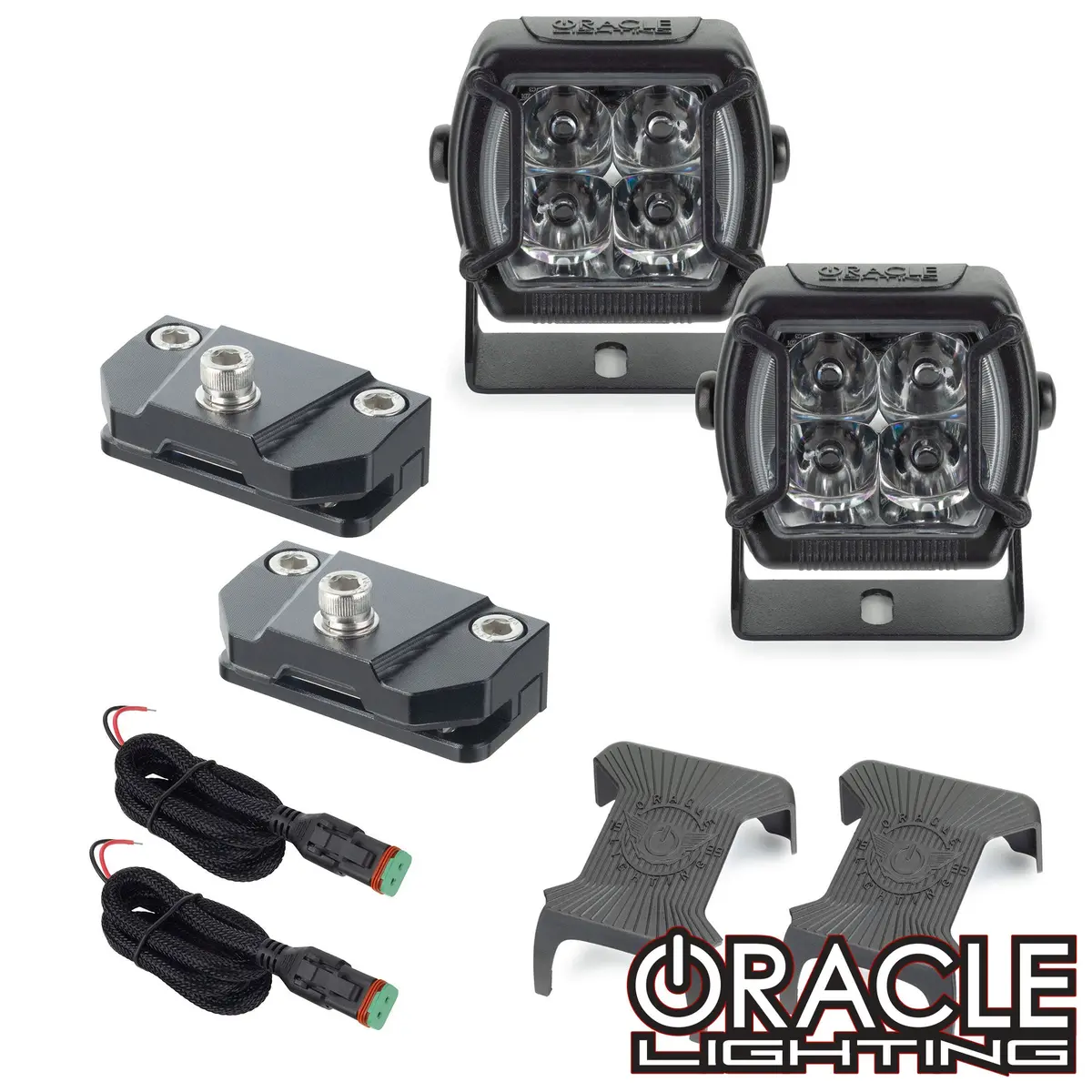 Universal A-Pillar Hood Mount Brackets W/ Vega™ Series 4 Spotlights 1