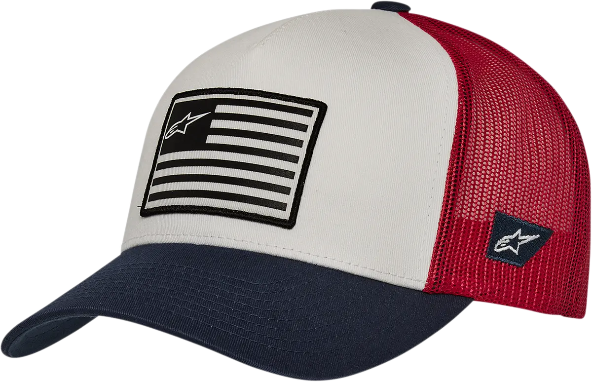 Alpinestars Flag Snapback Cap – White/Navy/Red Colorway, One Size Fits All (Model 1211810132074Os) 1