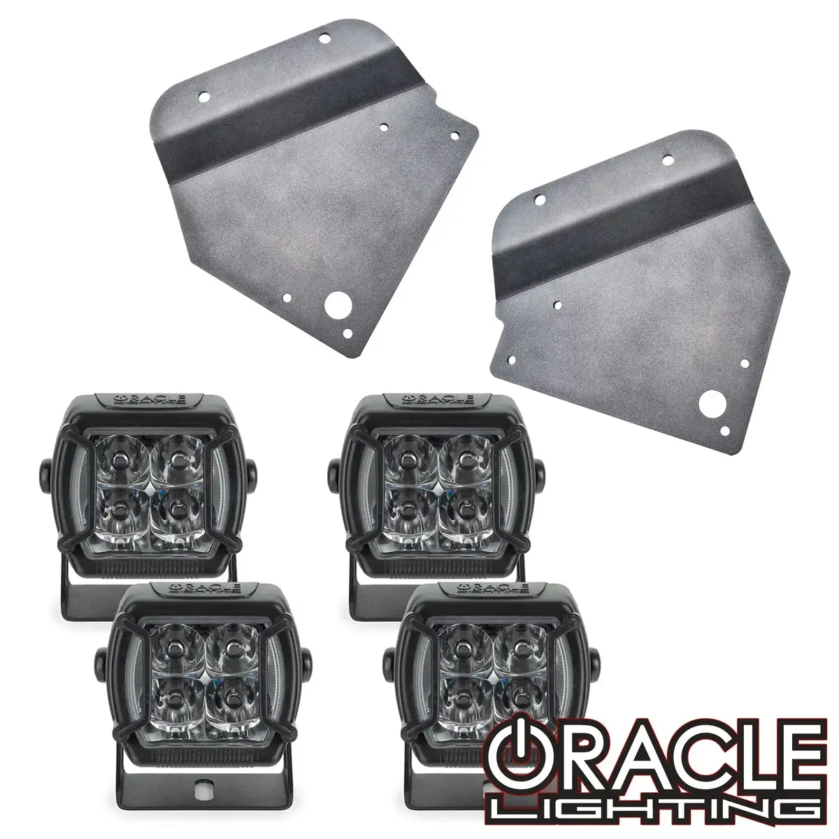 Oracle 2010-2014 Ford Raptor Fog Light Replacement Brackets + Lights Combo 1