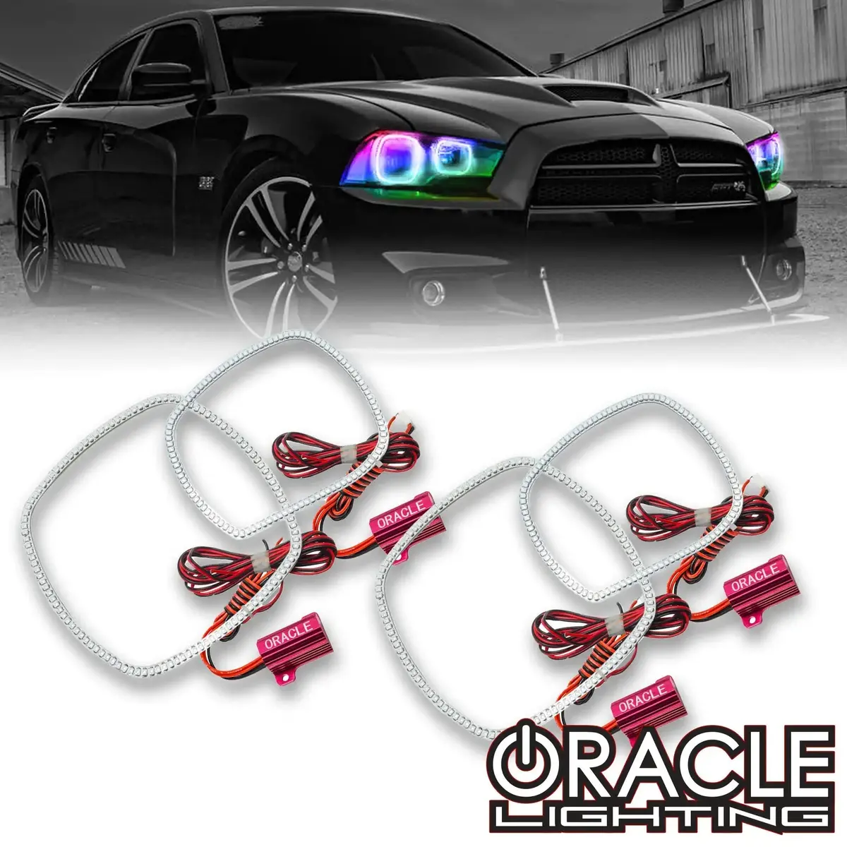 2011-2014 Dodge Charger Oracle Dynamic Colorshift Headlight Halo Kit 1